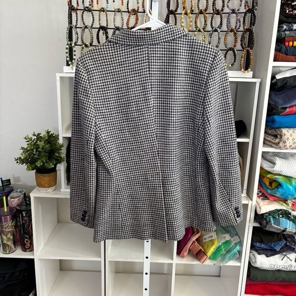 Vintage west Germany wool Houndstooth Blazer Jacket women’s medium - Picture 7 of 8